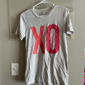 Gray T-Shirt with Red XO Print